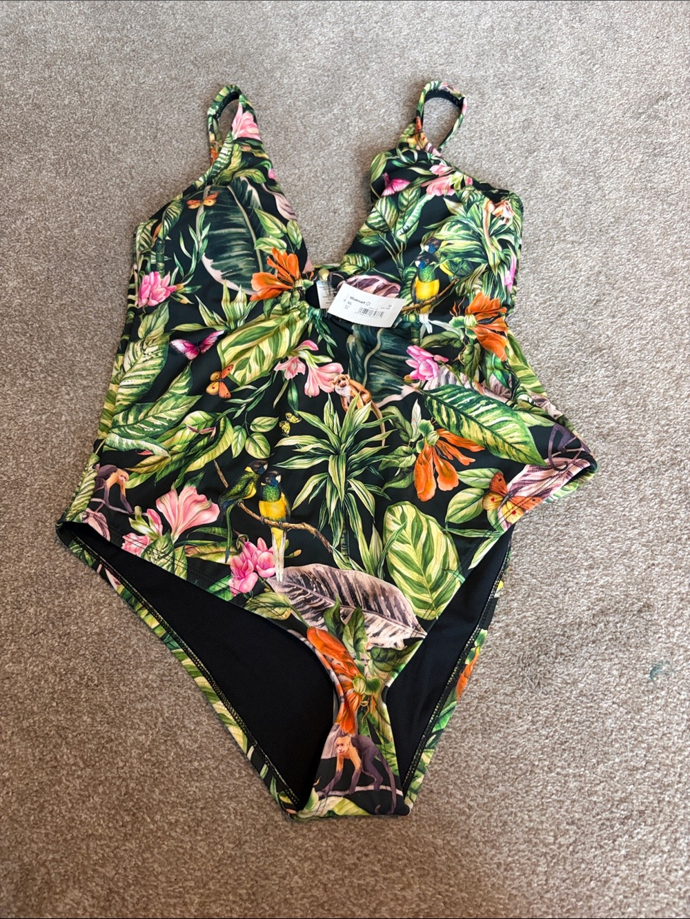 sofia by sofia vergara Black Tropical Floral One-Piece Swimsuit